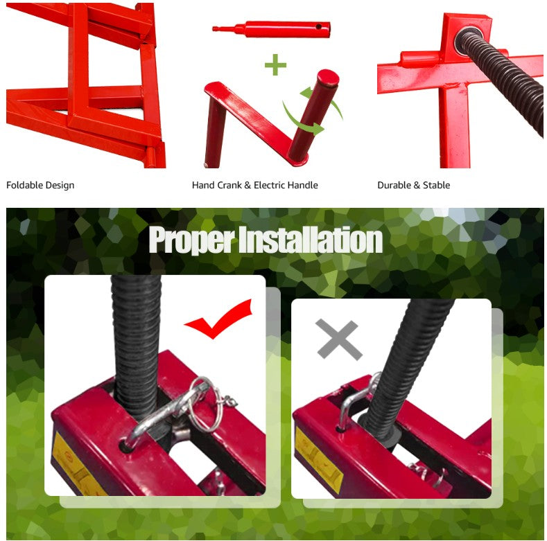 Lawn Mower Lift Jack, 880 lbs Capacity Lifting Jack for Garden Tractors,  Red